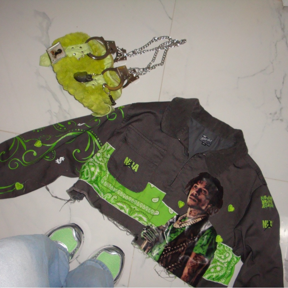 Custom Youngboy Graphic Cropped Jacket